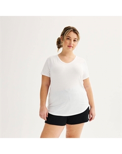 Футболка с короткими рукавами и V-образным вырезом Juniors' Plus, цвет Modern White So