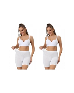 2 упаковки женских боксеров до середины бедра, мягкие эластичные трусики для мальчиков с полным покрытием, белый Allegra k