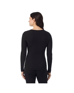 Женская футболка-хенли с круглым вырезом и длинными рукавами в рубчик, цвет Navy Blazer Cuddl duds