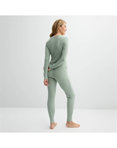 Женский комплект из 2 предметов: термопижамный верх и пижамные штаны, цвет Plaid Check Green Sonoma goods for life