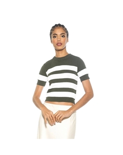 Женский классический вязаный топ в полоску Pat, цвет Sage Alexia admor