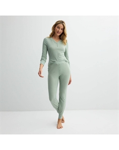 Женский комплект из 2 предметов: термопижамный верх и пижамные штаны, цвет Plaid Blue Check Sonoma goods for life