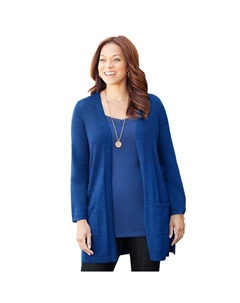 Женский кардиган-свитер с мраморным узором больших размеров, цвет Dark Sapphire Catherine's