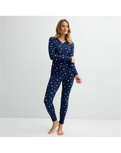 Женский комплект из 2 предметов: термопижамный верх и пижамные штаны, цвет Navy Flowers Sonoma goods for life