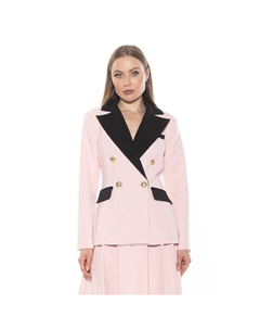 Женский классический двубортный пиджак из твила Farrah, розовый Alexia admor