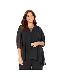 Женский комплект Ritzy из кардигана и майки размера плюс, черный Catherine's