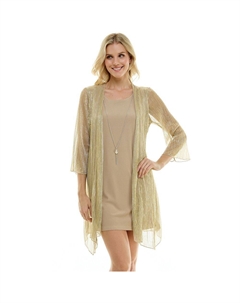 Женский комплект из 2 предметов: ожерелье и куртка-платье, цвет Gold Silver Luxology