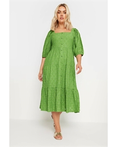 Платье Anglaise с присборенной передней частью на пуговицах, зеленый Yours curve