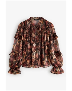 Блузка с длинными рукавами и металлическим воротником стойкой, красный Next