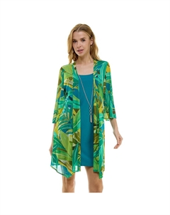 Женский комплект из 2 предметов: куртка и платье в сетку, цвет Blue Green Lime Luxology