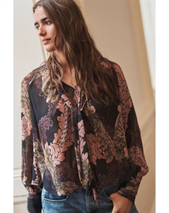 Блузка с длинными рукавами и завязкой на шее, фиолетовый Next