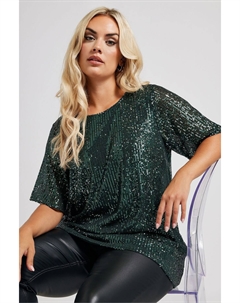 Топ качели с пайетками London, зеленый Yours curve