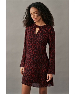 Мини платье с длинными рукавами и бантом на шее, красный Next