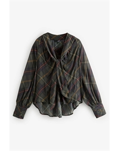 Блузка с длинными рукавами и завязкой на шее, черный Next