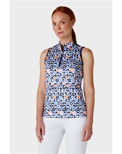 Безрукавка рубашка поло с графическим принтом в виде бабочки, белый Callaway apparel