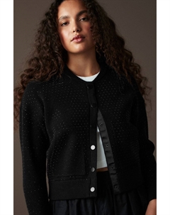 Вязаный бомбер кардиган, черный Next