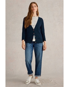 Кардиган из смеси хлопка и льна Naria, синий White stuff