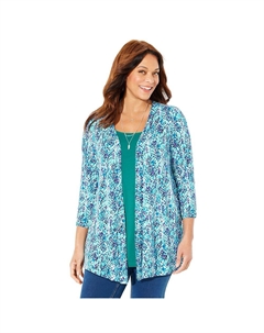 Женский кардиган и майка больших размеров, дуэт, цвет Waterfall Medallion Catherine's