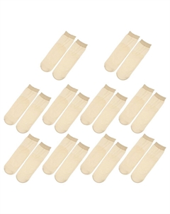 10 пар женских кружевных носков, противоскользящие дышащие прозрачные носки до щиколотки, нейлон, бежевый Unique bargains