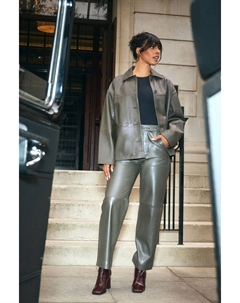 Брюки из натуральной кожи премиум класса, зеленый Next