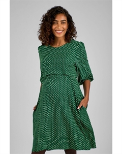 Двухслойное платье для беременных и кормящих мам, зеленый Jojo maman bébé