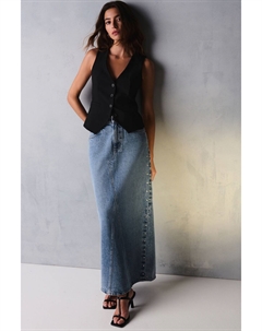 Юбка макси из денима 100% хлопка, синий Next