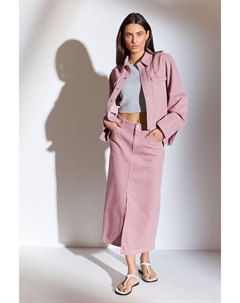 Юбка миди из 100% хлопкового денима, розовый Next