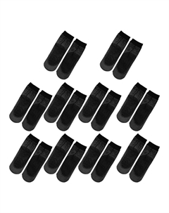 10 пар женских кружевных носков, противоскользящие дышащие прозрачные носки до щиколотки, нейлон, черный Unique bargains