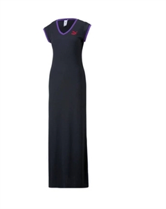 Длинное платье с V образным вырезом dua Lipa, черный Puma