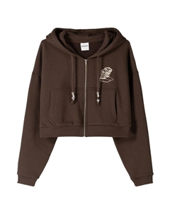 Худи Zip-Up Hoodie, цвет Chocolate Bershka