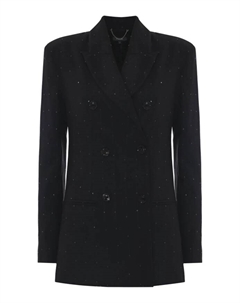 Двубортный пиджак с лацканами в горошек, черный Kocca