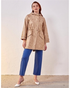 Жаккардовый короткий тренч бежевый Kyr