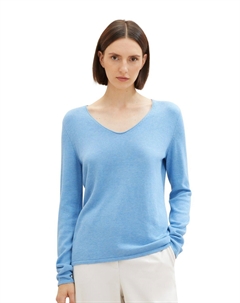 Свитер BASIC V NECK, синий Tom tailor