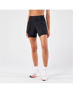 Шорты для бега на длинные дистанции 2-в-1 женские - Run 900 Ultra черные, цвет schwarz Kiprun