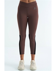 Коричневые женские колготки из сетки для дайвинга с высокой талией и цветными блоками Tommylife