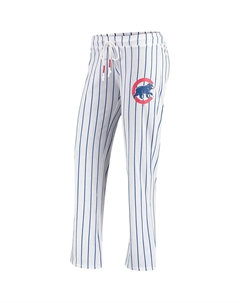 Женские спортивные белые брюки для сна Chicago Cubs Vigor в тонкую полоску Concepts Unbranded