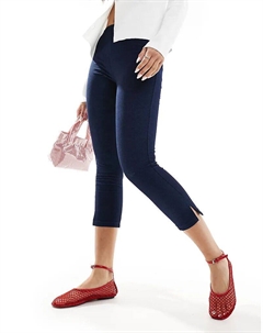 Джинсовые брюки-капри синего цвета Mango