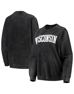 Женский свитер Pressbox Black Wisconsin Badgers с удобным шнурком в винтажном стиле, базовый пуловер с аркой Unbranded
