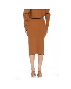 Женская трикотажная юбка миди в рубчик с высоким разрезом Alexia admor