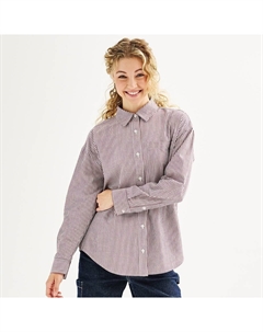 Рубашка оверсайз с длинными рукавами для юниоров, цвет Maroon Stripe So