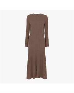 Платье миди из хлопка и кашемира в рубчик Willow, бежевый Whistles