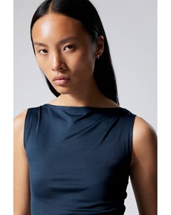 Топ без рукавов с вырезом лодочкой annie, синий Weekday