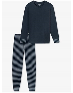 Пижамы открывают ночную одежду, синий Schiesser