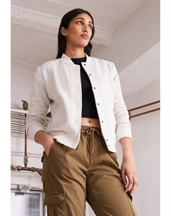 Бомбер женский на пуговицах, светло-серый Urban classics