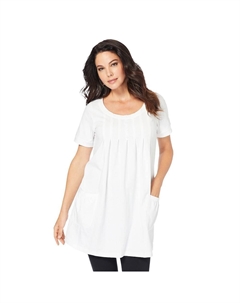 Женская туника мягкого трикотажа с двумя карманами больших размеров Roaman, белый Roaman's