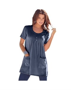 Женская туника мягкого трикотажа с двумя карманами больших размеров Roaman, темно-синий Roaman's