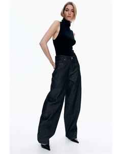 Мешковатые высокие джинсы, черный H&m
