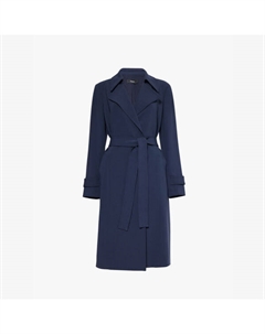 Пальто из крепа с поясом Oaklane, синий Theory