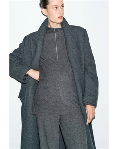 Свитер на молнии «мама до и после», серый H&m