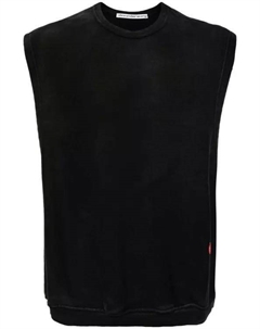 Джемпер без рукавов из хлопкового трикотажа с логотипом, черный Alexander wang